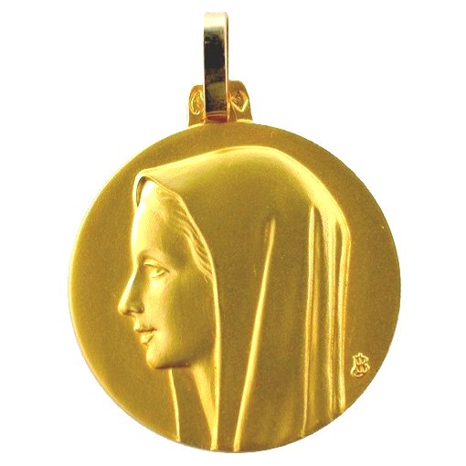 Médaille Or 9 carats de la Vierge à l'Enfant